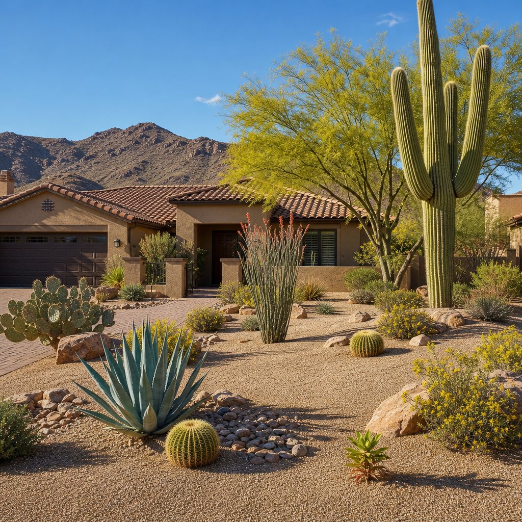 Master-planned desert landscape on a Chandler, Maricopa County property
